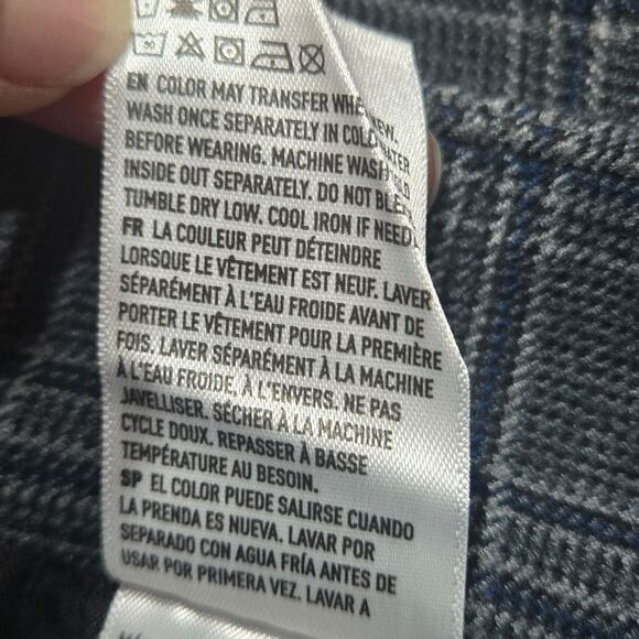 SoldNwt American Eagle Plaid Wide Leg Trousers Stretch women's size 4 reg gray - Picture 11 of 15